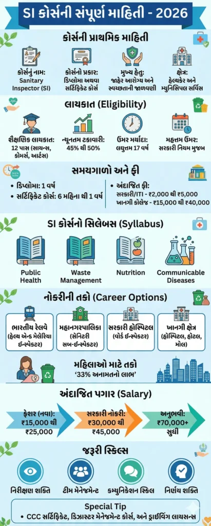 SI Course Full Details in Gujarati 2026 Overview Infographic in Gujarati